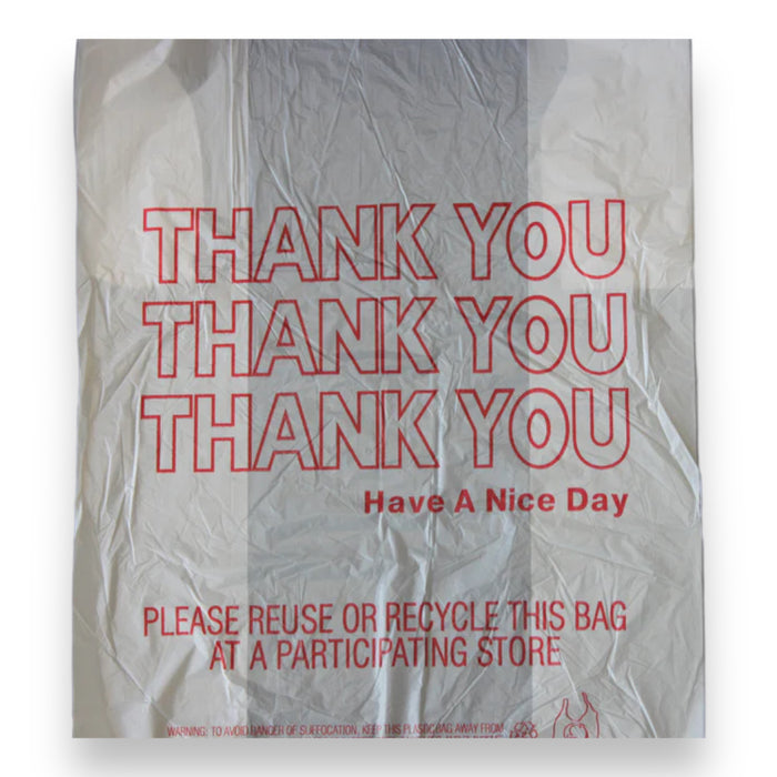 10" X 5" X18" T SACK SMALL PLASTIC THANK YOU BAGS 1/8 12.5 MIC | 1500CT